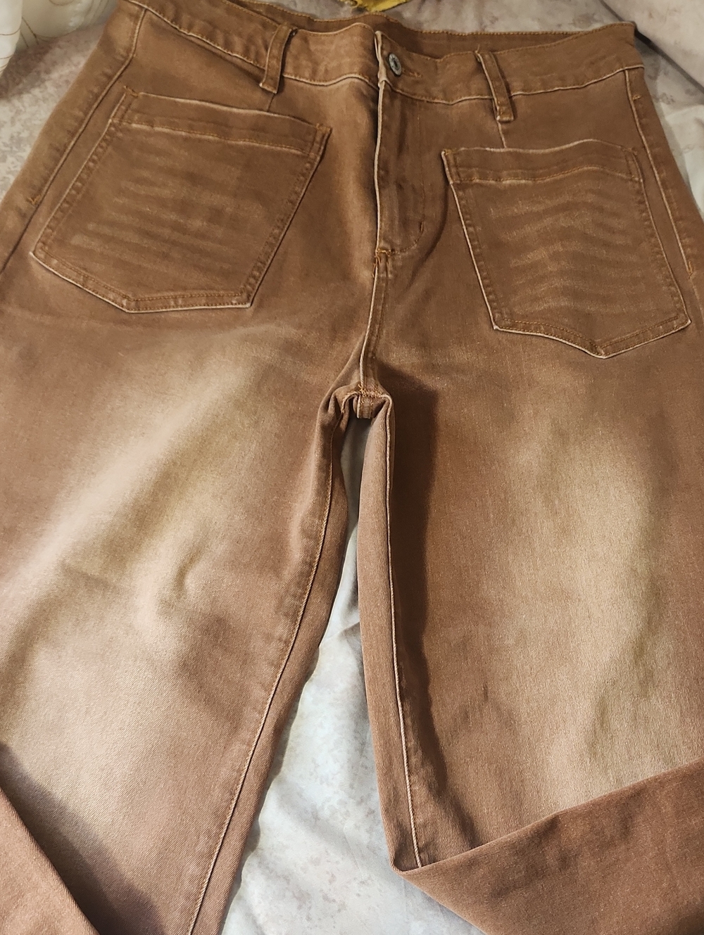 Sidefeel Women’s Wide Leg Jeans in Tan